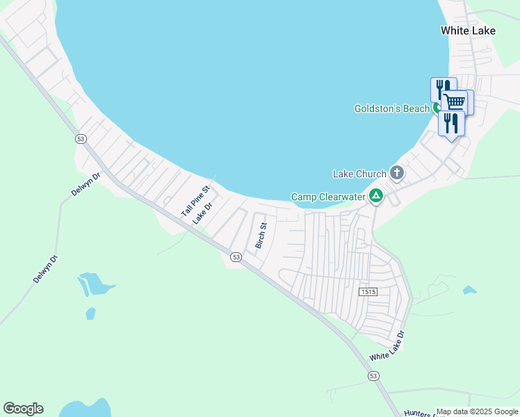 map of restaurants, bars, coffee shops, grocery stores, and more near 12 John Owen Road in White Oak