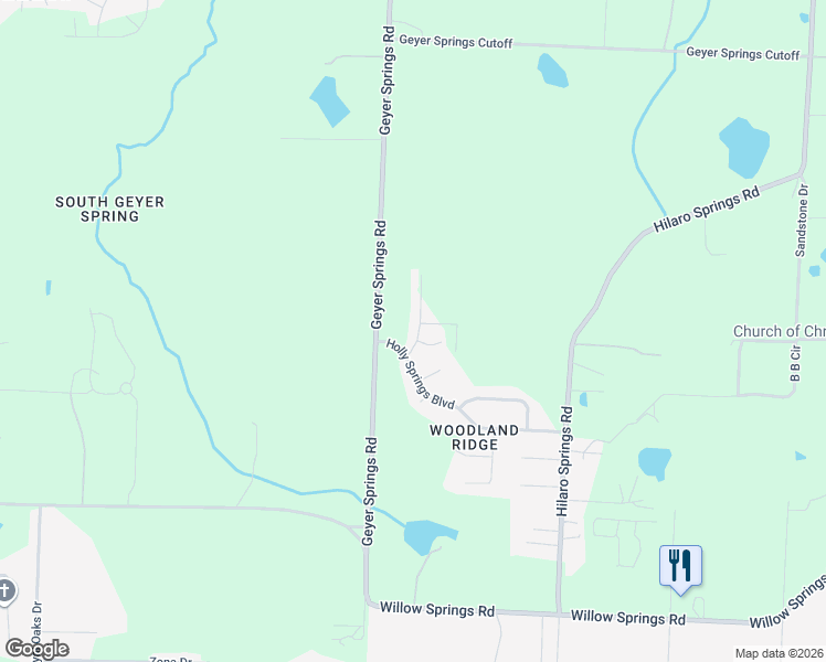 map of restaurants, bars, coffee shops, grocery stores, and more near 12918 Quail Creek Road in Little Rock