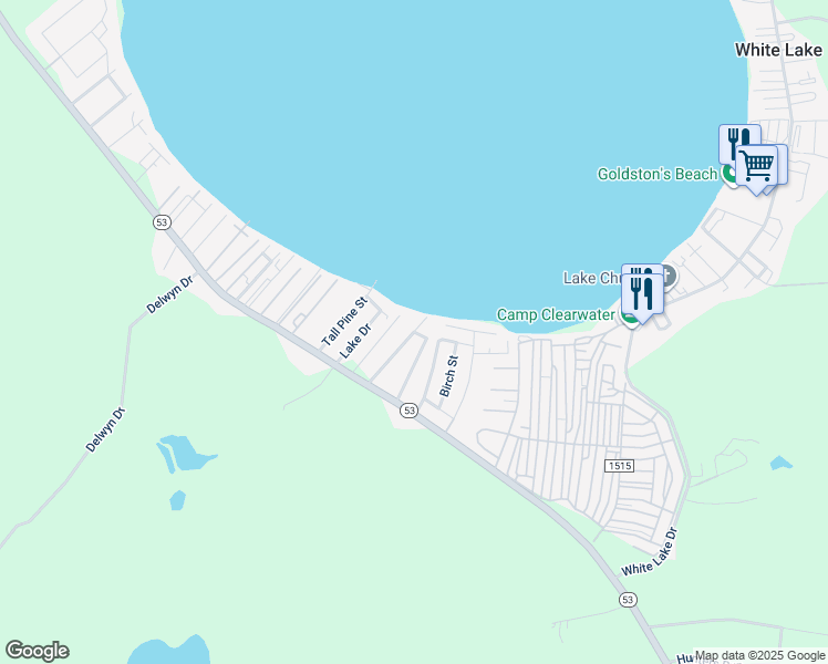 map of restaurants, bars, coffee shops, grocery stores, and more near Woodbury Road in Elizabethtown