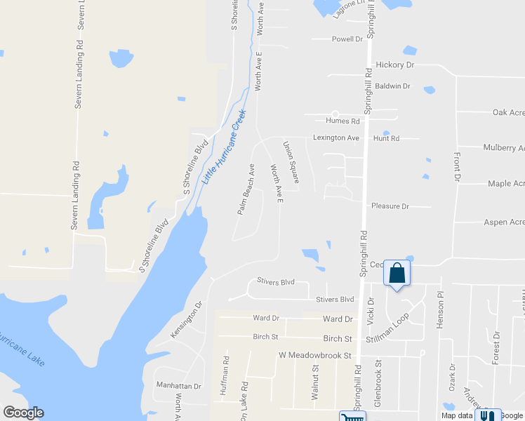 map of restaurants, bars, coffee shops, grocery stores, and more near 7322 Palm Beach Circle in Benton