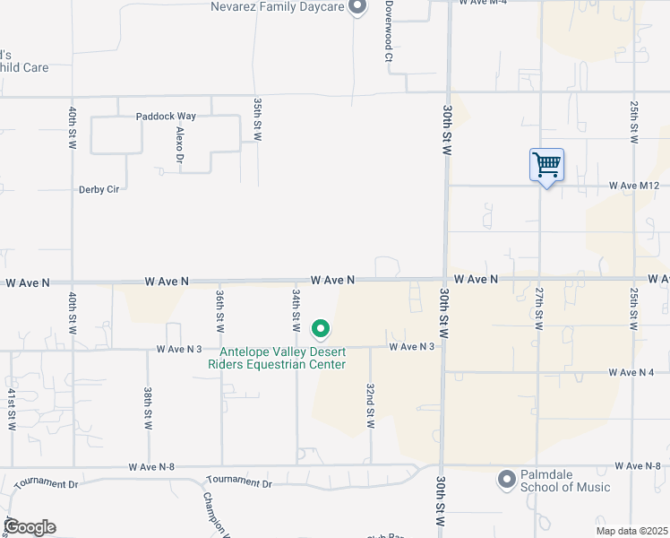 map of restaurants, bars, coffee shops, grocery stores, and more near 33rd Street West in Lancaster