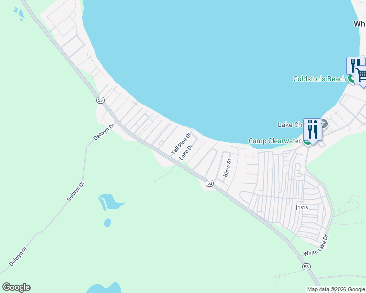 map of restaurants, bars, coffee shops, grocery stores, and more near 91 Tall Pine Street in Elizabethtown