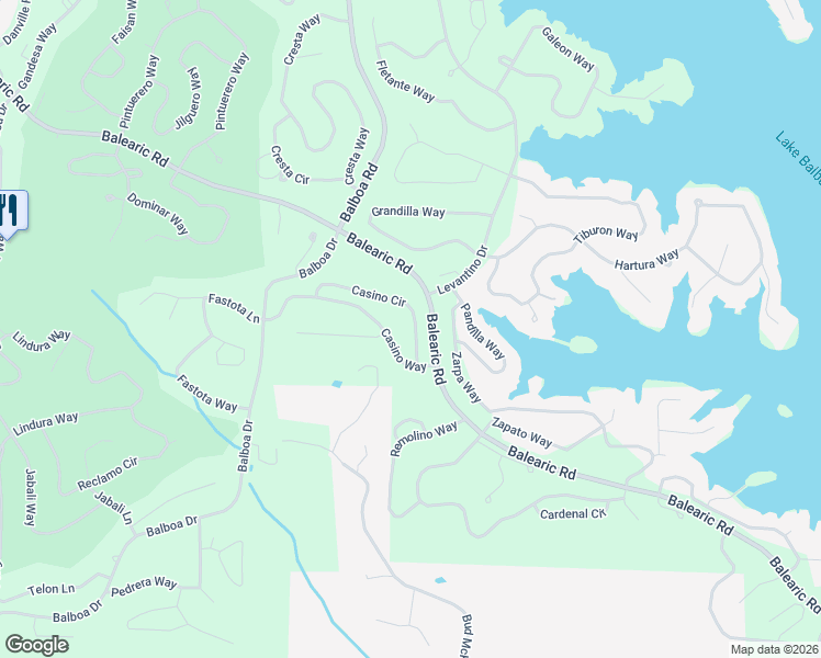 map of restaurants, bars, coffee shops, grocery stores, and more near 4 Casino Circle in Hot Springs