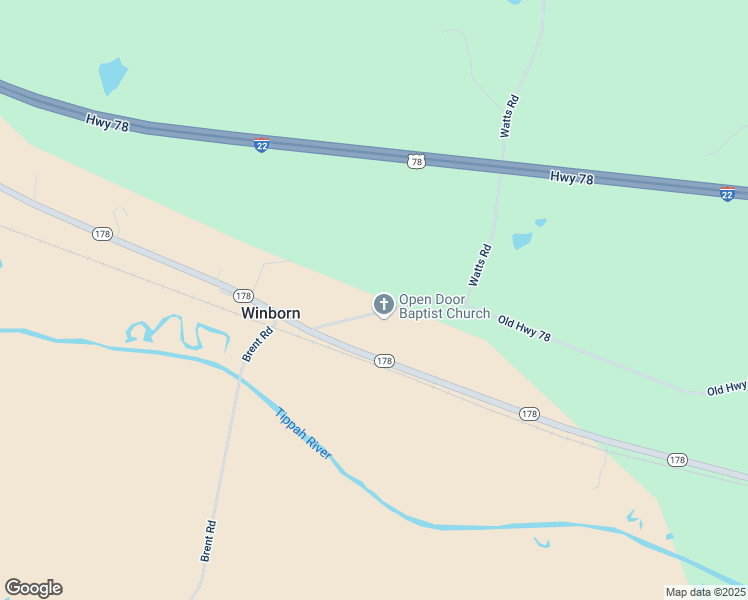 map of restaurants, bars, coffee shops, grocery stores, and more near Old Highway 78 in Hickory Flat