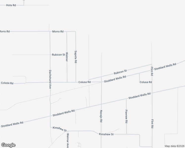 map of restaurants, bars, coffee shops, grocery stores, and more near Navajo Road in Apple Valley