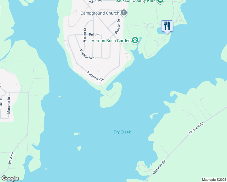 map of restaurants, bars, coffee shops, grocery stores, and more near 2111 Meadow Island Road in Scottsboro