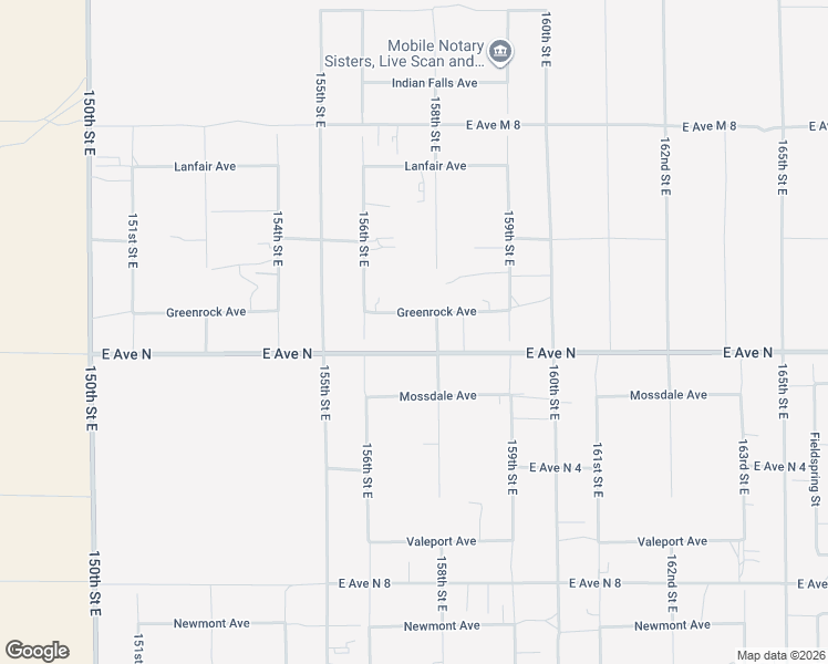 map of restaurants, bars, coffee shops, grocery stores, and more near 15714 Greenrock Avenue in Lancaster