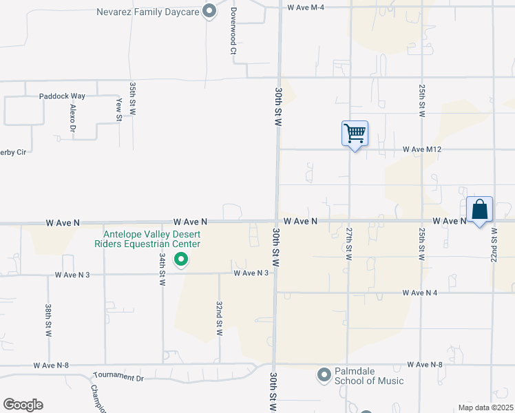 map of restaurants, bars, coffee shops, grocery stores, and more near West Avenue N in Lancaster