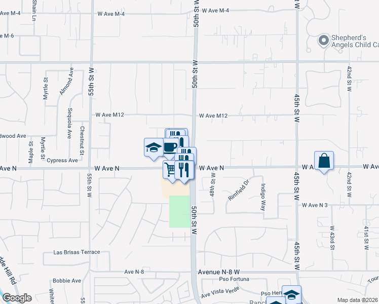 map of restaurants, bars, coffee shops, grocery stores, and more near in Lancaster