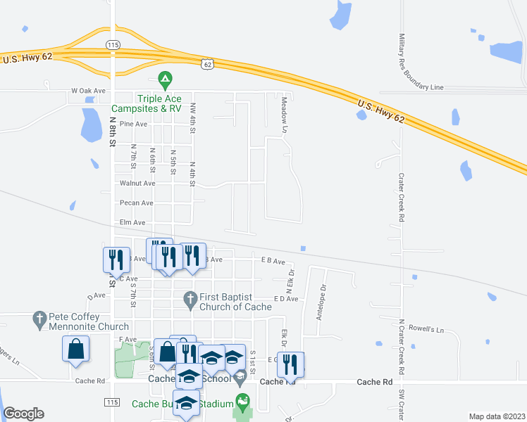 map of restaurants, bars, coffee shops, grocery stores, and more near 308 Northeast Mountain Meadow Drive in Cache