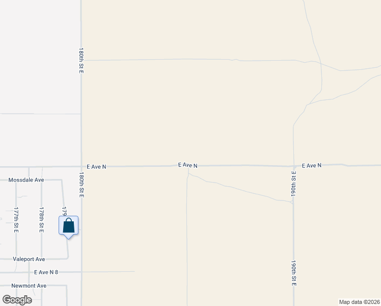 map of restaurants, bars, coffee shops, grocery stores, and more near 18500 East Avenue North in Lancaster