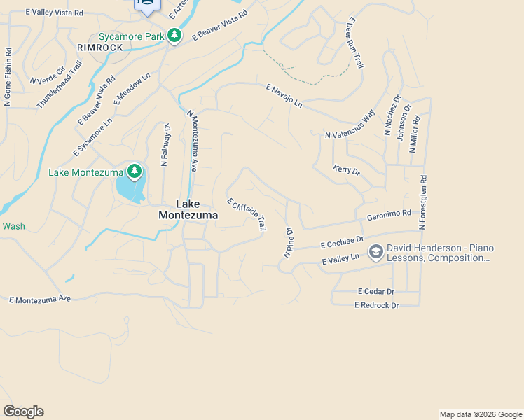 map of restaurants, bars, coffee shops, grocery stores, and more near 4434 East Cliffside Trail in Lake Montezuma