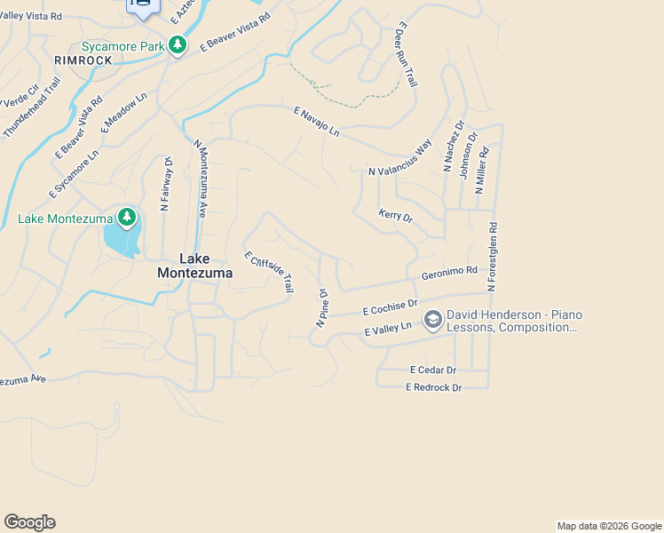 map of restaurants, bars, coffee shops, grocery stores, and more near 4560 East Geronimo Road in Lake Montezuma