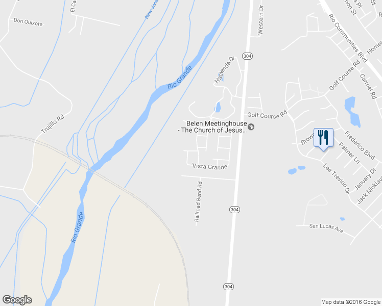 map of restaurants, bars, coffee shops, grocery stores, and more near 143 Vista Grande in Belen