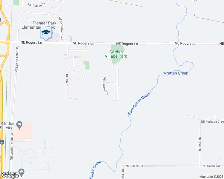 map of restaurants, bars, coffee shops, grocery stores, and more near 1305 Northeast Briarcliff Circle in Lawton