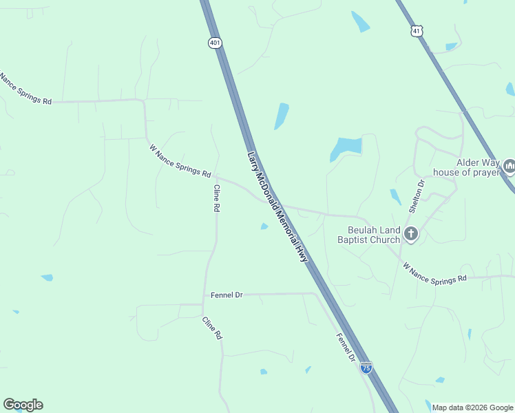 map of restaurants, bars, coffee shops, grocery stores, and more near 451 Lower Lindsay Spring Road in Resaca