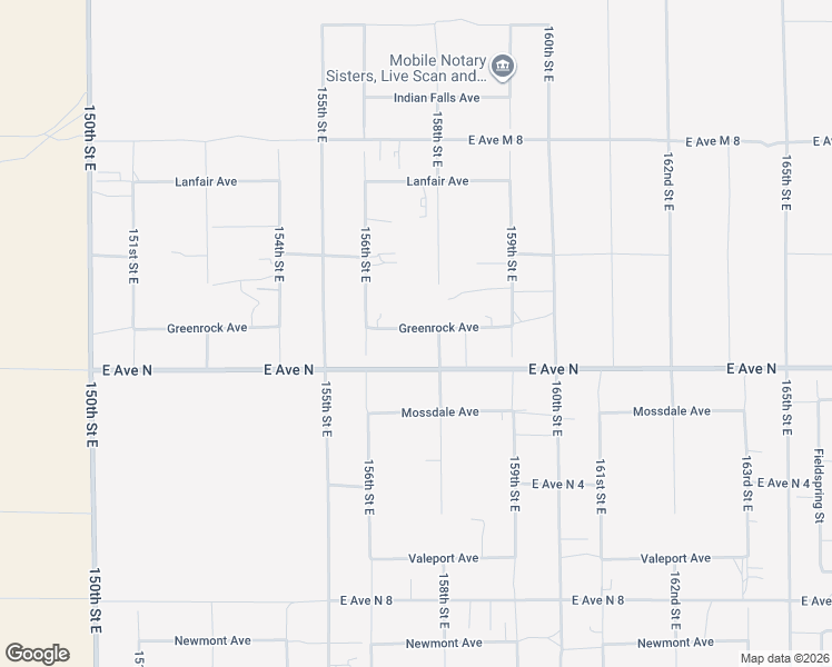 map of restaurants, bars, coffee shops, grocery stores, and more near 15714 Greenrock Avenue in Lancaster