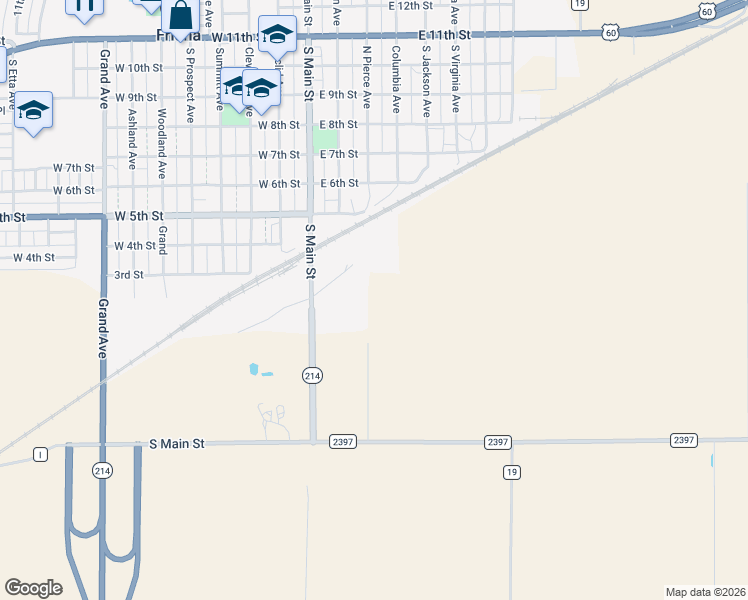 map of restaurants, bars, coffee shops, grocery stores, and more near 35 South Main Street in Friona