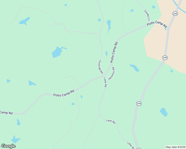 map of restaurants, bars, coffee shops, grocery stores, and more near 5217 Potts Camp Road in Potts Camp