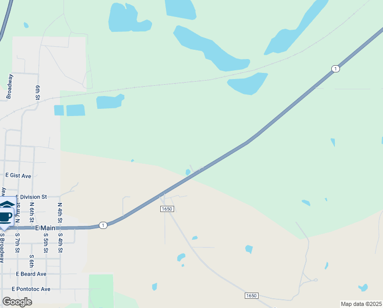 map of restaurants, bars, coffee shops, grocery stores, and more near 24355 State Highway 1w in Roff