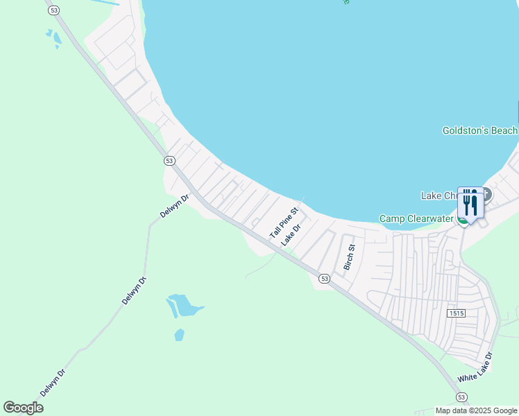 map of restaurants, bars, coffee shops, grocery stores, and more near 111 Lake Place Condo Drive in Elizabethtown