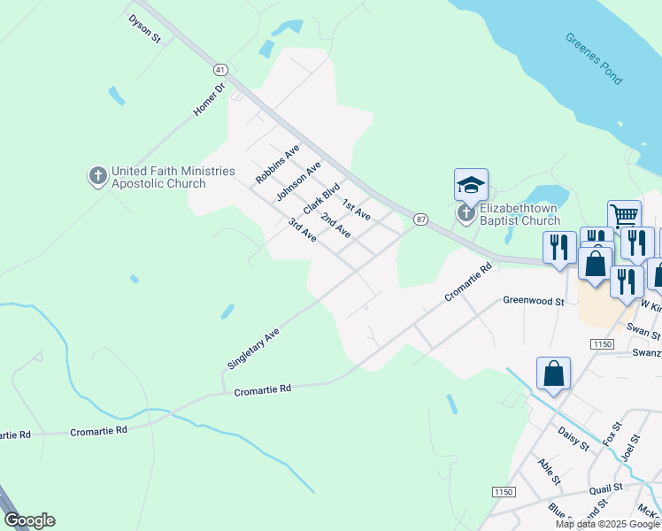 map of restaurants, bars, coffee shops, grocery stores, and more near 2091 3rd Avenue in Elizabethtown