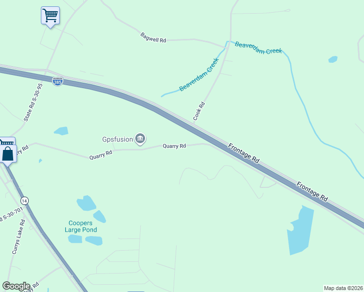 map of restaurants, bars, coffee shops, grocery stores, and more near 997 Quarry Road in Gray Court