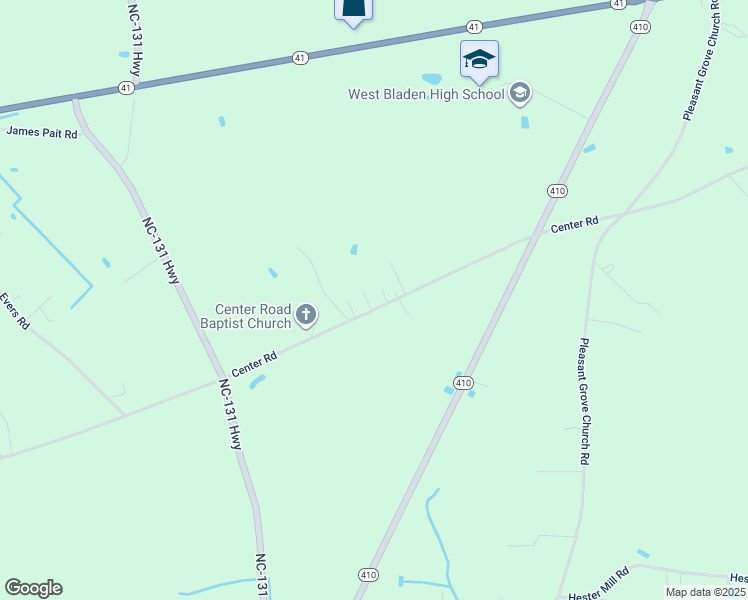 map of restaurants, bars, coffee shops, grocery stores, and more near 2318 Center Road in Bladenboro