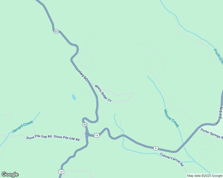 map of restaurants, bars, coffee shops, grocery stores, and more near 638 Wrens Ridge Circle in Dahlonega