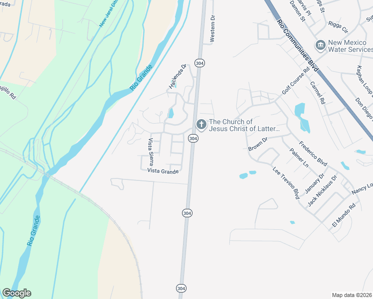 map of restaurants, bars, coffee shops, grocery stores, and more near 103 Vista Sandia in Belen