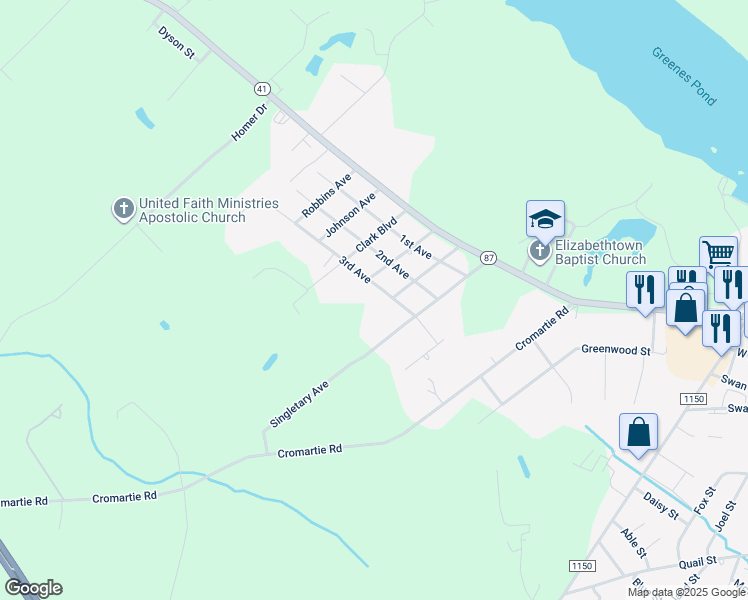 map of restaurants, bars, coffee shops, grocery stores, and more near 2135 3rd Avenue in Elizabethtown