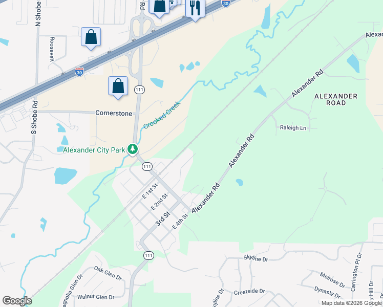 map of restaurants, bars, coffee shops, grocery stores, and more near 28 Kelli Place in Alexander