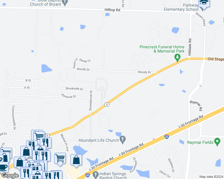 map of restaurants, bars, coffee shops, grocery stores, and more near in Alexander
