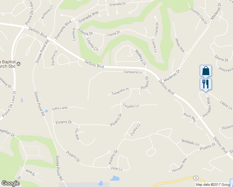 map of restaurants, bars, coffee shops, grocery stores, and more near 15 Temerario Place in Hot Springs Village