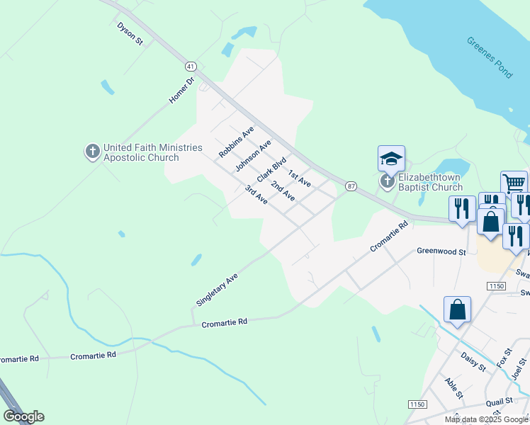 map of restaurants, bars, coffee shops, grocery stores, and more near 2157 3rd Avenue in Elizabethtown