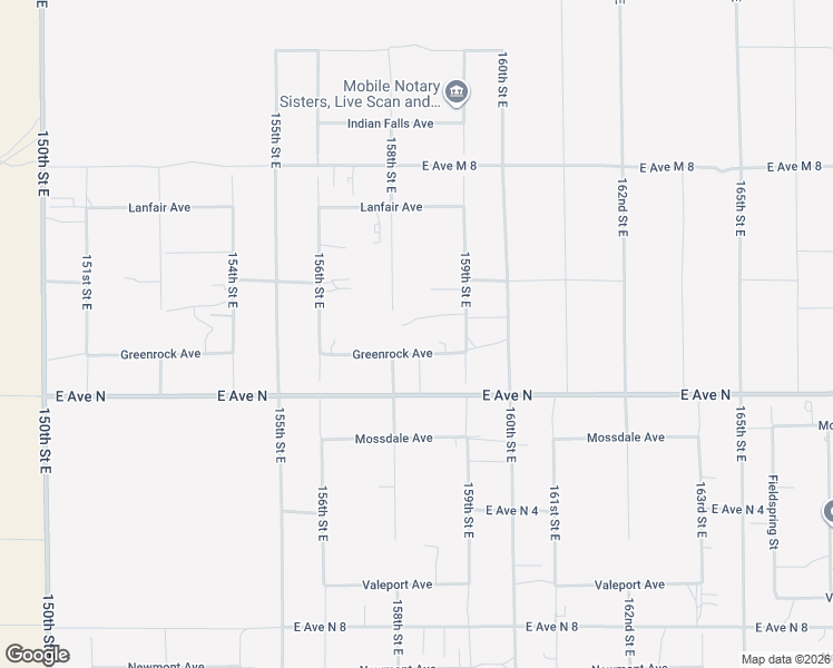 map of restaurants, bars, coffee shops, grocery stores, and more near 15827 Greenrock Avenue in Lancaster