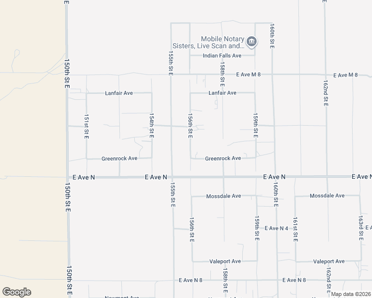 map of restaurants, bars, coffee shops, grocery stores, and more near 41331 156th Street East in Lancaster