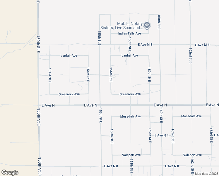 map of restaurants, bars, coffee shops, grocery stores, and more near 41331 156th Street East in Lancaster