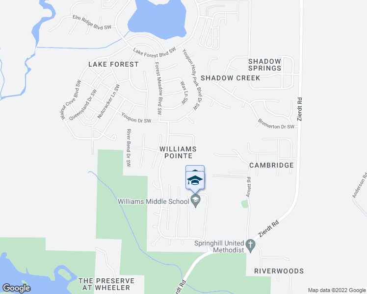 map of restaurants, bars, coffee shops, grocery stores, and more near 107 Pointe Haven Court in Huntsville