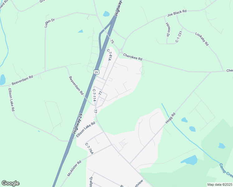 map of restaurants, bars, coffee shops, grocery stores, and more near 825 Joe Black Road in Williamston