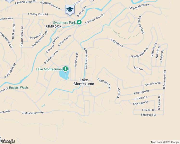 map of restaurants, bars, coffee shops, grocery stores, and more near 4230 Dakota Way in Lake Montezuma