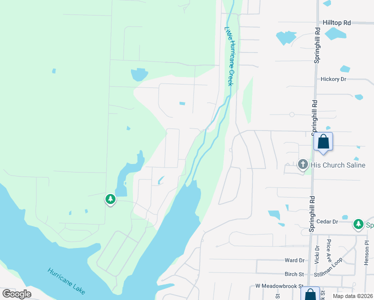 map of restaurants, bars, coffee shops, grocery stores, and more near 7625 South Shoreline Boulevard in Benton