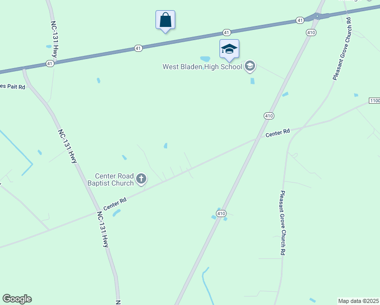 map of restaurants, bars, coffee shops, grocery stores, and more near 66 Avery Avenue in Bladenboro
