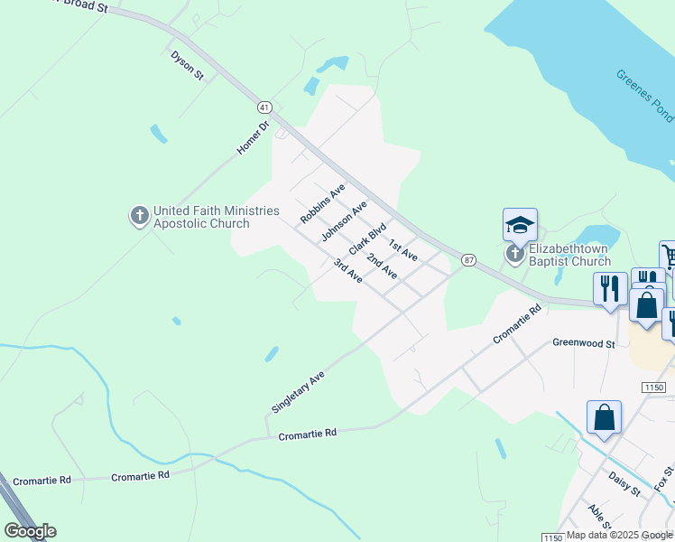 map of restaurants, bars, coffee shops, grocery stores, and more near 2245 3rd Ave in Elizabethtown