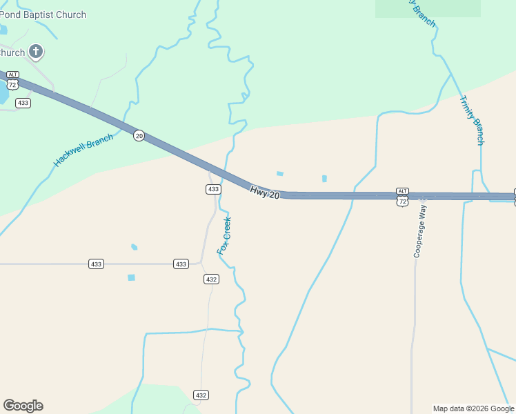 map of restaurants, bars, coffee shops, grocery stores, and more near 19714 Alabama 20 in Hillsboro