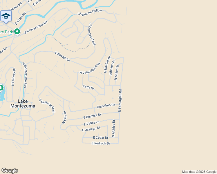 map of restaurants, bars, coffee shops, grocery stores, and more near 4535 Johnson Drive in Lake Montezuma