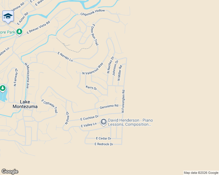 map of restaurants, bars, coffee shops, grocery stores, and more near 4535 Johnson Drive in Lake Montezuma
