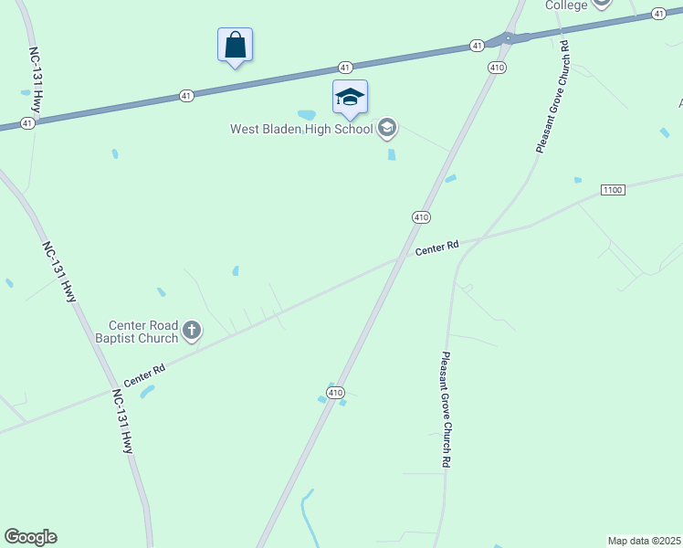 map of restaurants, bars, coffee shops, grocery stores, and more near 2056 Center Road in Bladenboro