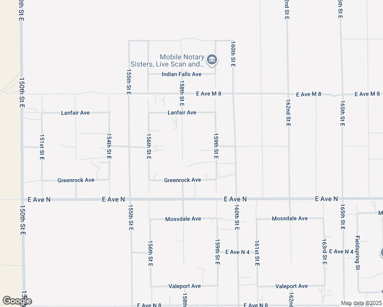 map of restaurants, bars, coffee shops, grocery stores, and more near 41318 158th Street East in Lancaster