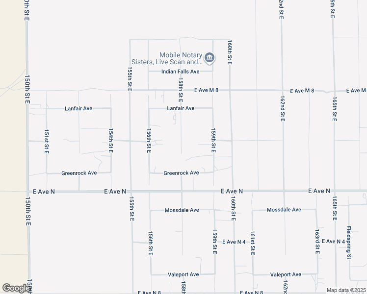 map of restaurants, bars, coffee shops, grocery stores, and more near 41318 158th Street East in Lancaster